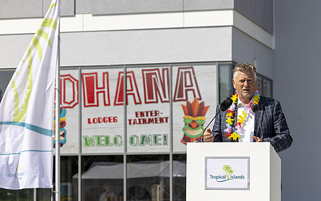 Würdigte Tropical Islands als starkes Mitglied in seiner Rede: DEHOGA Brandenburg Präsident Olaf Schöpe / Foto: Dietmar Gust